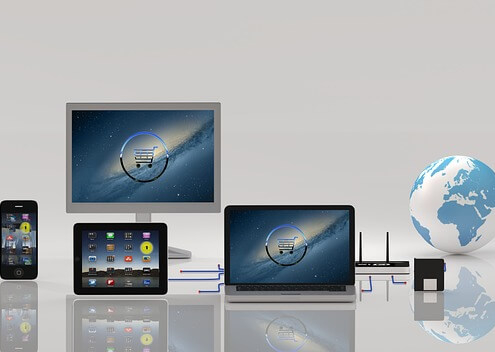 Mobile Marketing image of mobile phone, laptop, PC, and tablet