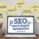 Laptop with "SEO Search Engine Optimization"