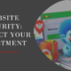 colorful 3D rendering showing website security with a blue little troll trying to attack the website
